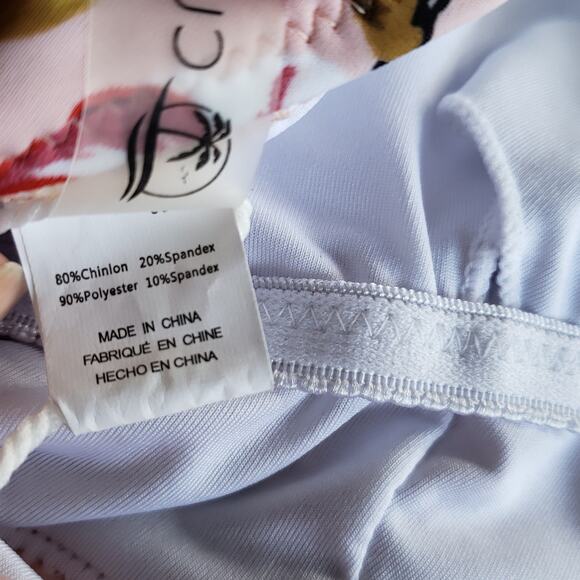 NEW CupShe Pink Floral Halter One Piece Plunging Pink XXL - Picture 9 of 9